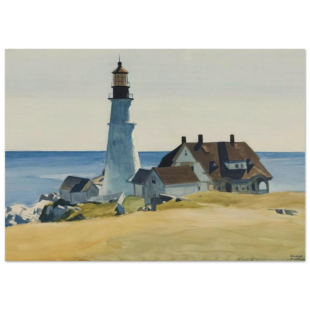 Lighthouse and Buildings, Portland Head, Cape Elizabeth, Maine Poster | Edward Hopper Poster | Edward Hopper Print