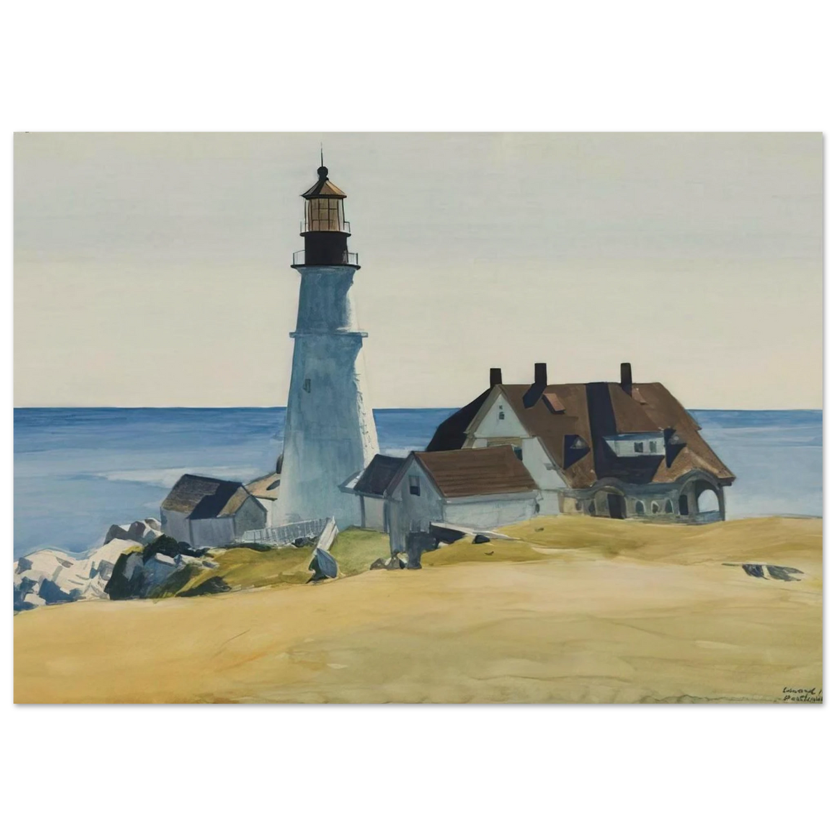 Lighthouse and Buildings, Portland Head, Cape Elizabeth, Maine Poster | Edward Hopper Poster | Edward Hopper Print