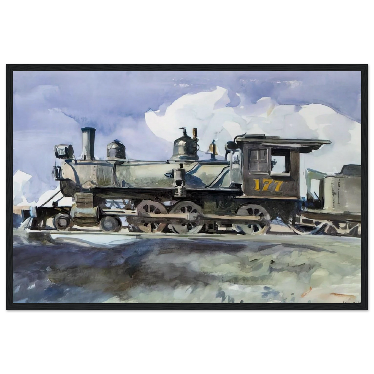 D. and R. G. Locomotive Framed Poster | Edward Hopper Framed Prints Wall Art | Edward Hopper Print