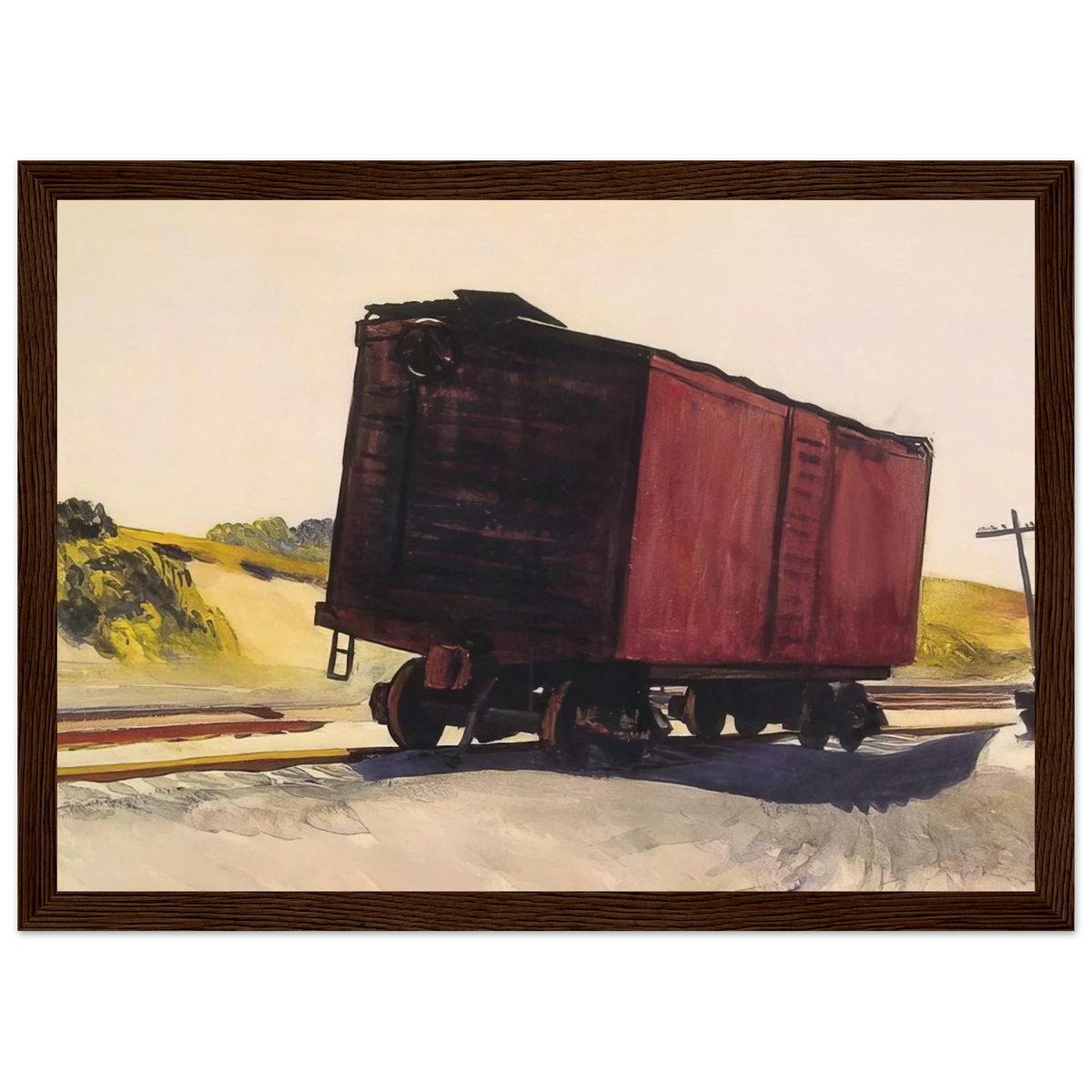 Freight Car at Truro Framed Poster | Edward Hopper Framed Prints Wall Art | Edward Hopper Print