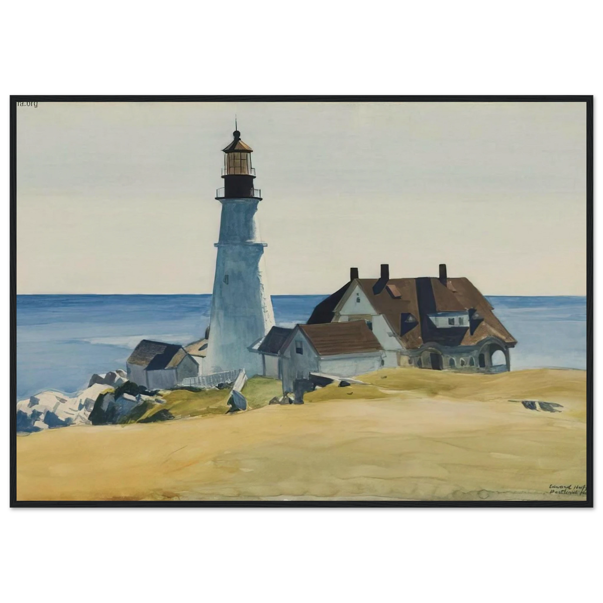 Lighthouse and Buildings, Portland Head, Cape Elizabeth, Maine Framed Poster | Edward Hopper Framed Prints Wall Art | Edward Hopper Print