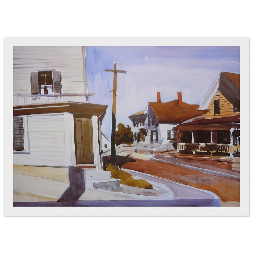 Street Corner Framed Poster | Edward Hopper Framed Prints Wall Art | Edward Hopper Print