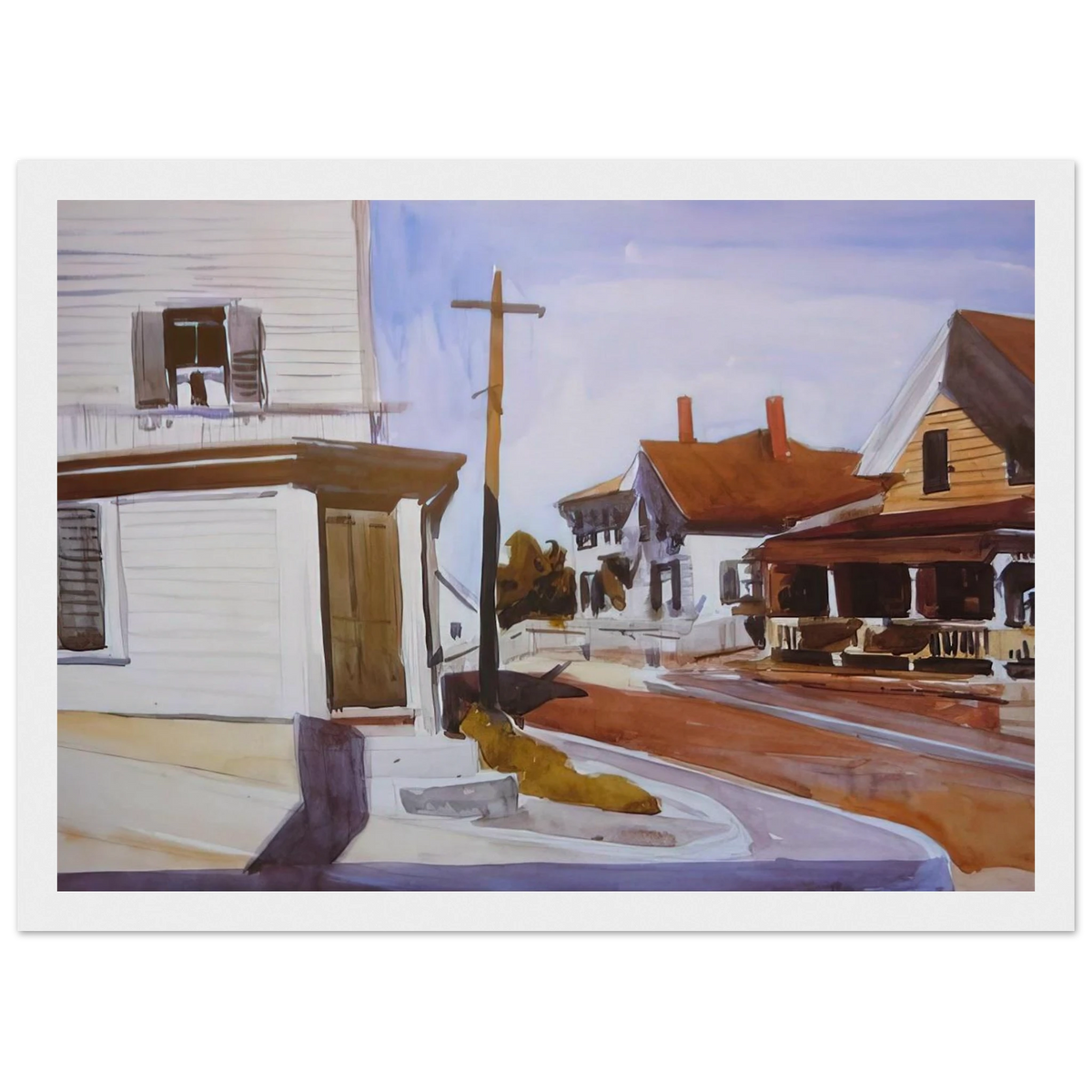 Street Corner Framed Poster | Edward Hopper Framed Prints Wall Art | Edward Hopper Print