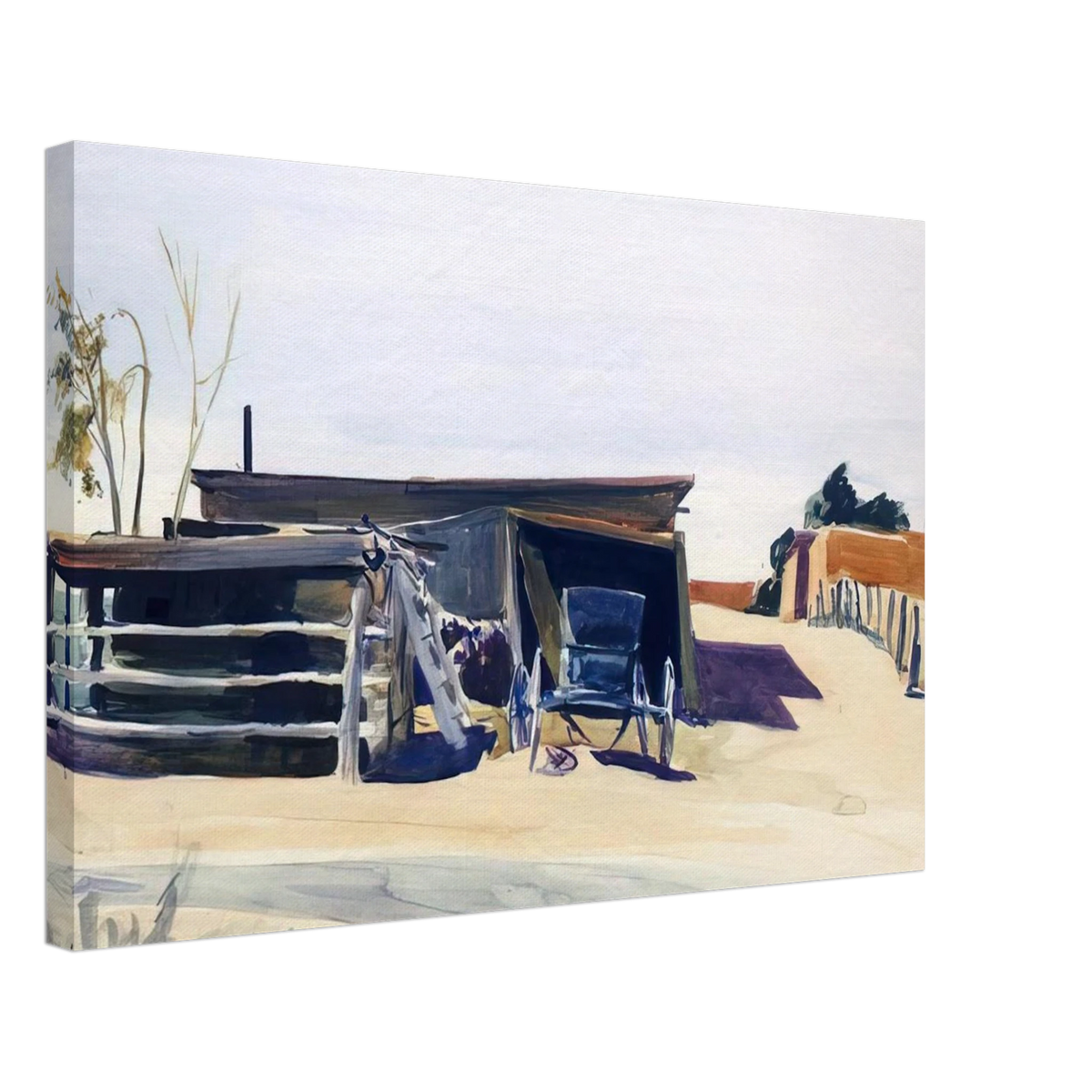 Adobes and Shed, New Mexico Canvas | Edward Hopper Canvas | Edward Hopper Print