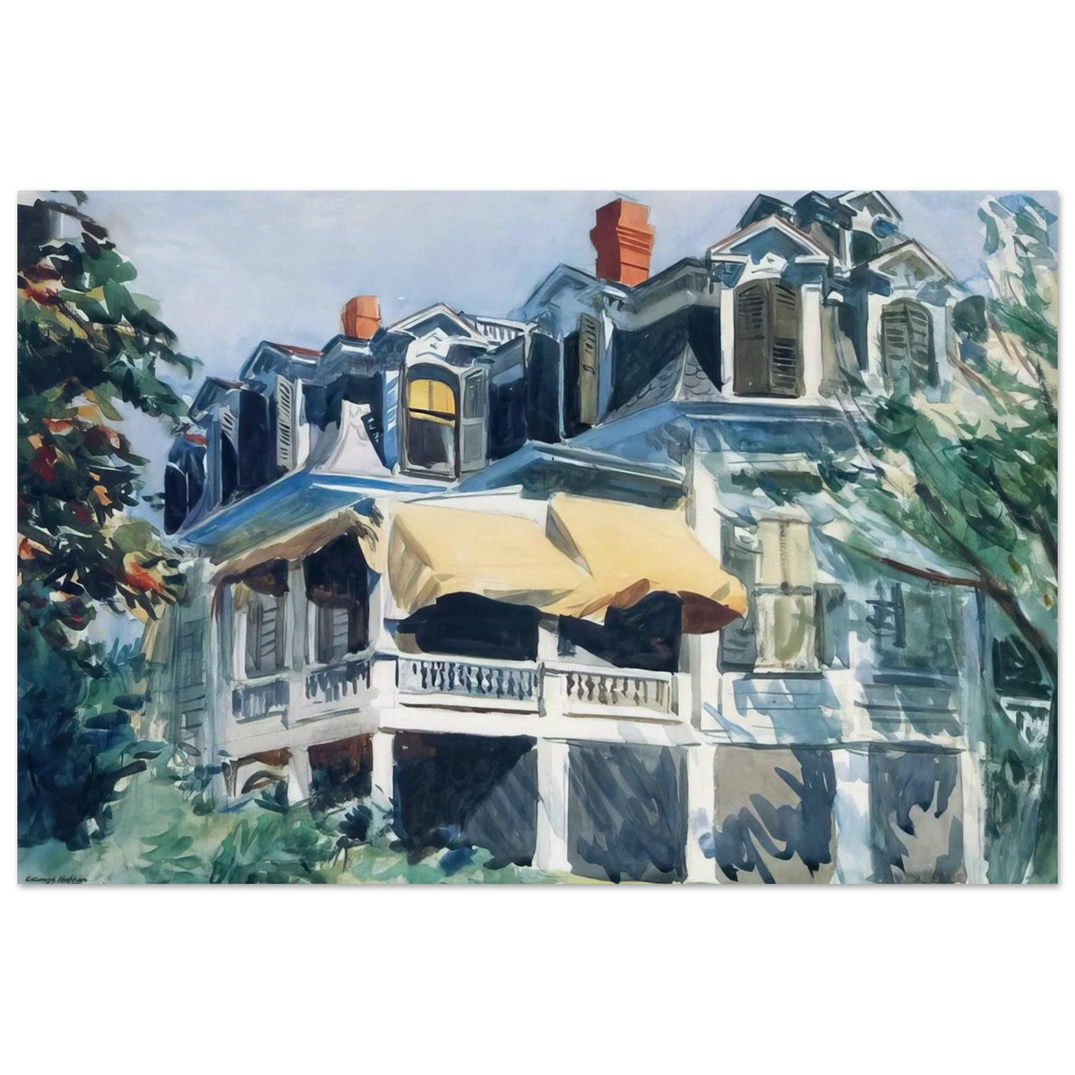 The Mansard Roof Poster | Edward Hopper Poster | Edward Hopper Print