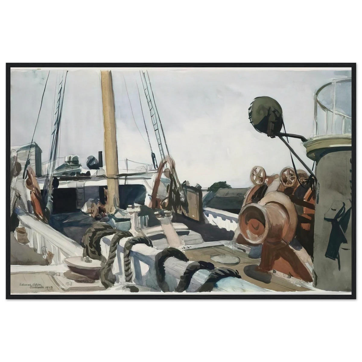 Deck of a Beam Trawler, Gloucester Framed Poster | Edward Hopper Framed Prints Wall Art | Edward Hopper Print