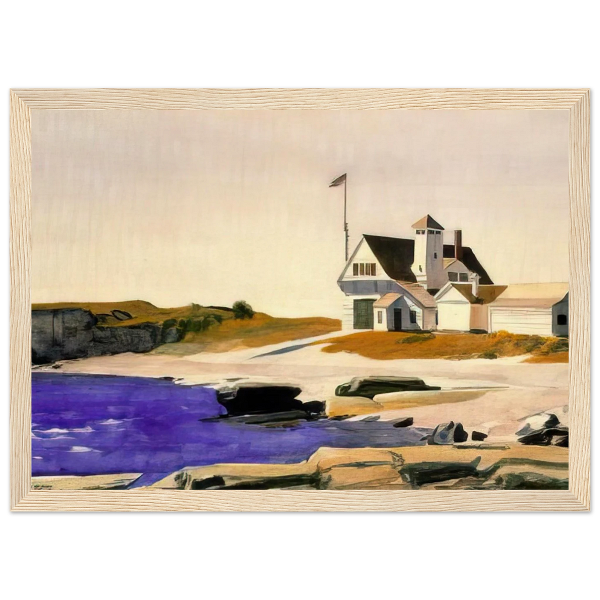 Coast Guard Station, Two Lights, Maine Framed Poster | Edward Hopper Framed Prints Wall Art | Edward Hopper Print