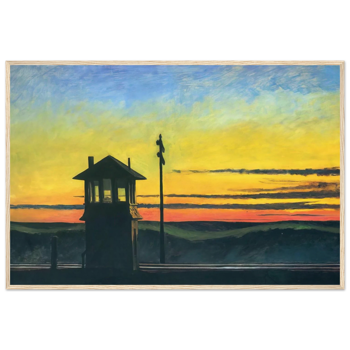 Railroad Sunset Framed Poster | Edward Hopper Framed Prints Wall Art | Edward Hopper Print