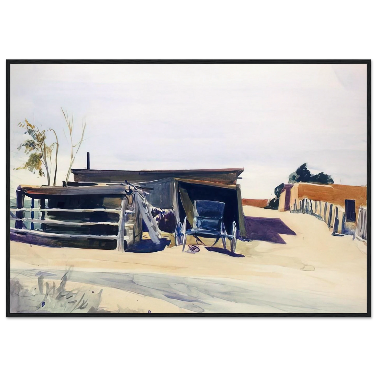 Adobes and Shed, New Mexico Framed Poster | Edward Hopper Framed Prints Wall Art | Edward Hopper Print