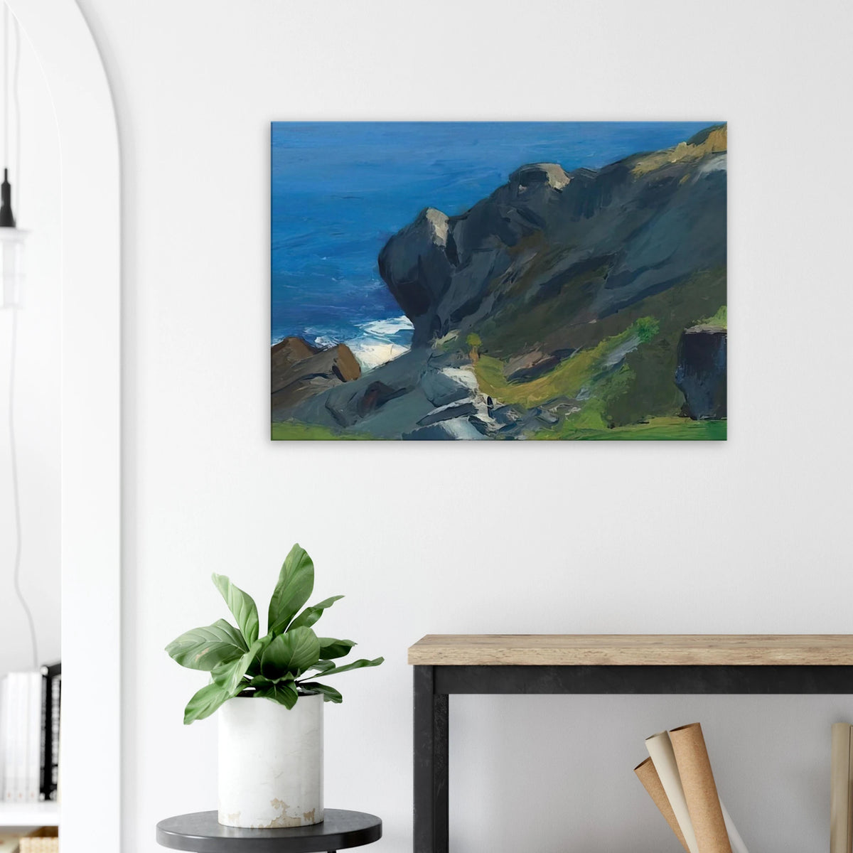 Rocky Shore and Sea Canvas | Edward Hopper Canvas | Edward Hopper Print