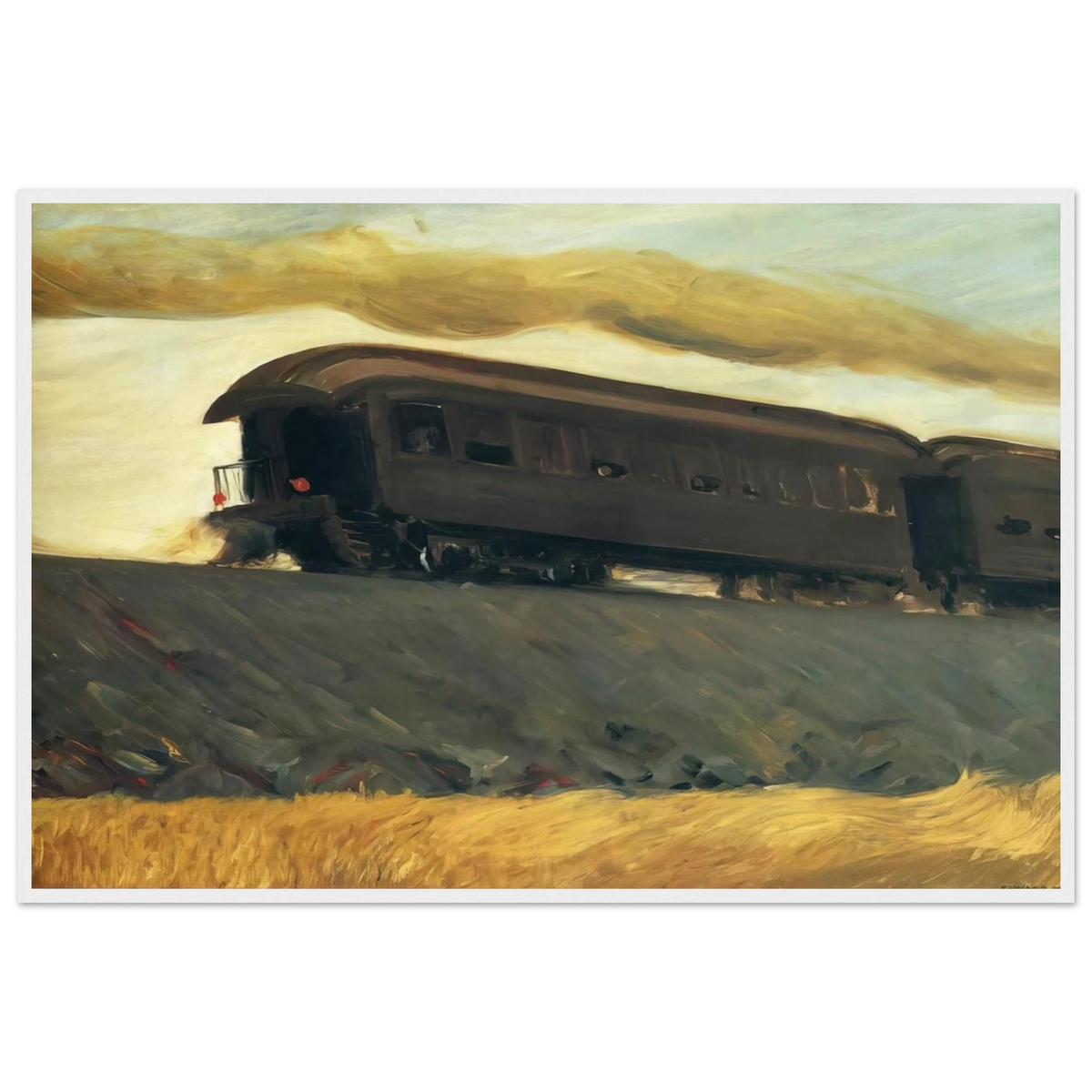 Railroad Train Framed Poster | Edward Hopper Framed Prints Wall Art | Edward Hopper Print