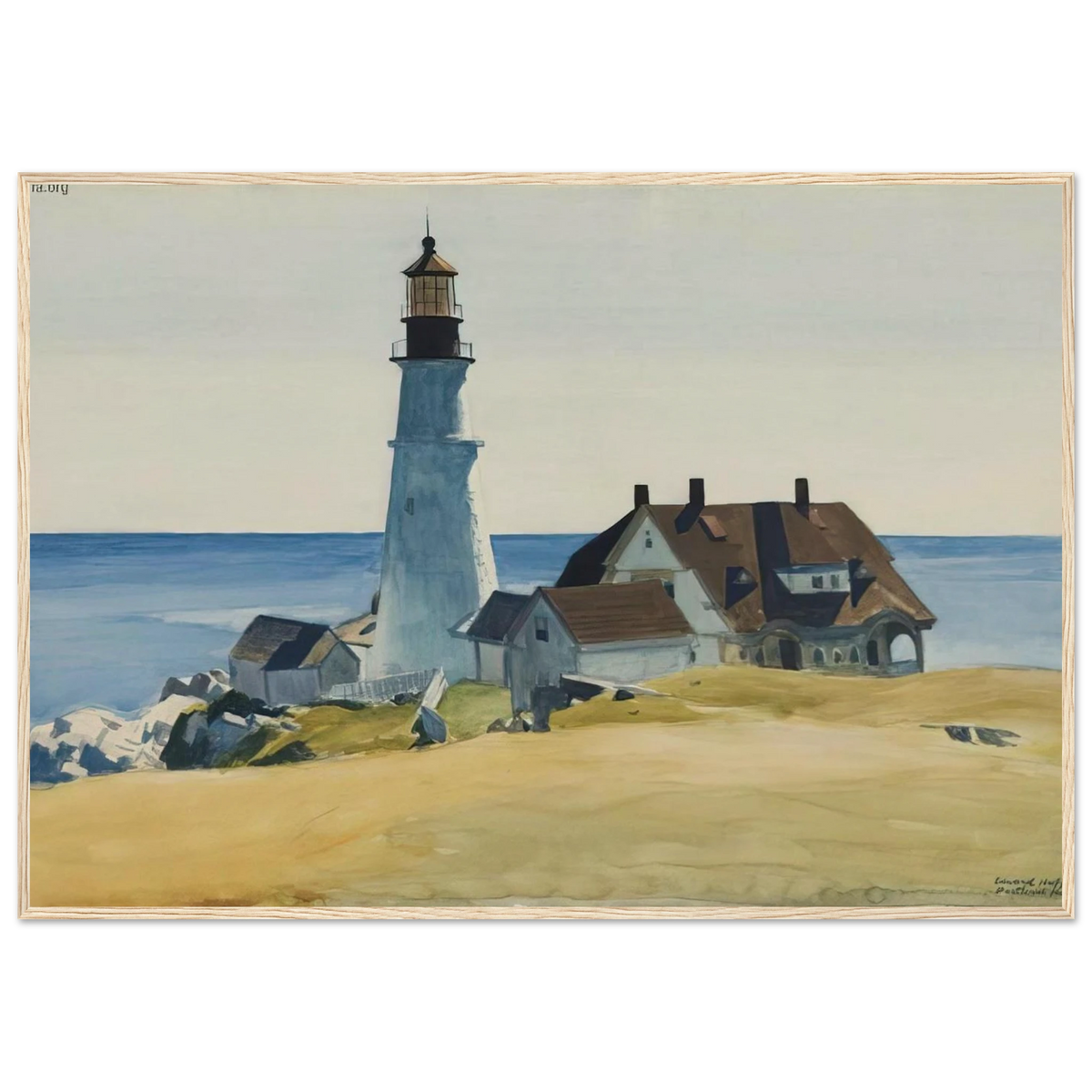 Lighthouse and Buildings, Portland Head, Cape Elizabeth, Maine Framed Poster | Edward Hopper Framed Prints Wall Art | Edward Hopper Print