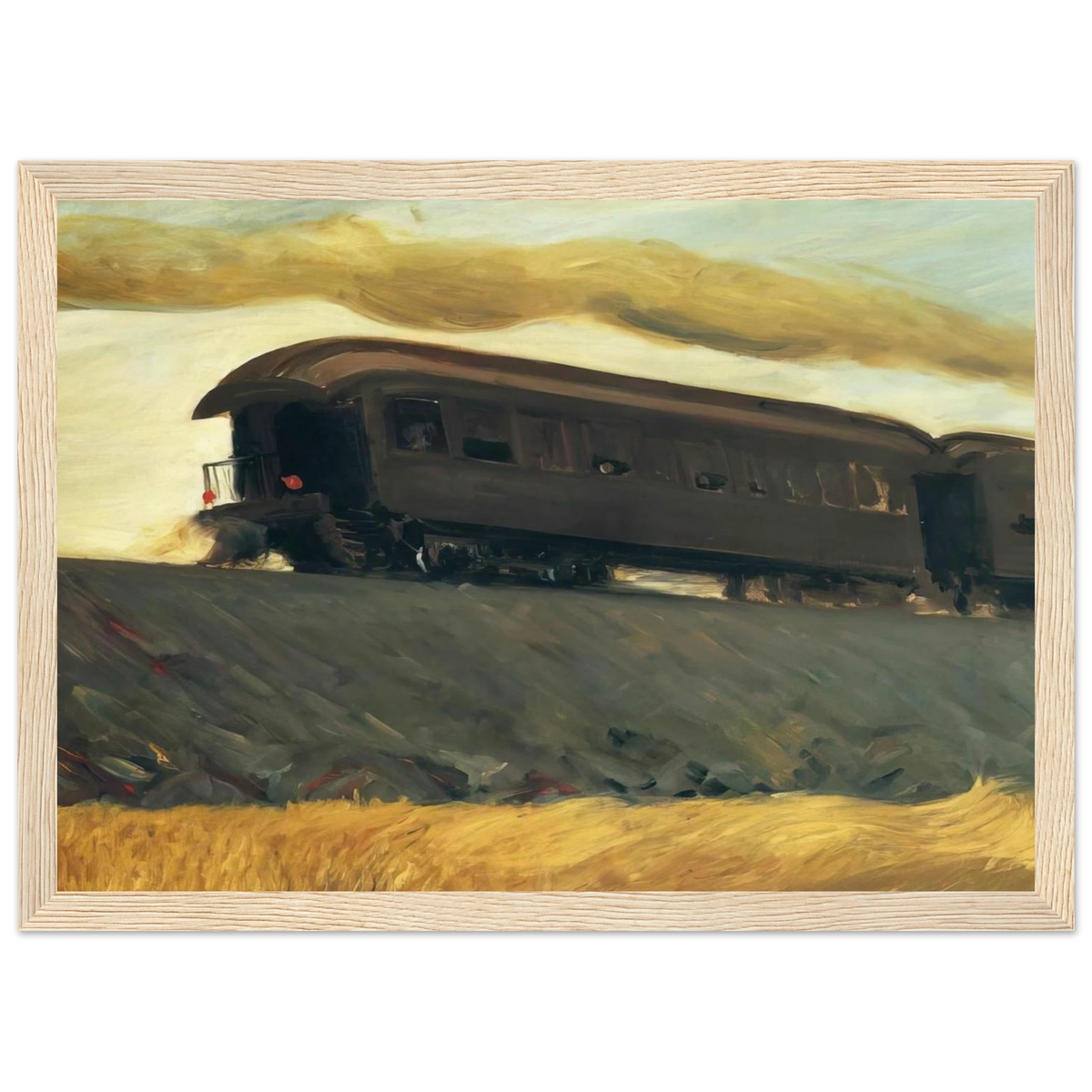 Railroad Train Framed Poster | Edward Hopper Framed Prints Wall Art | Edward Hopper Print