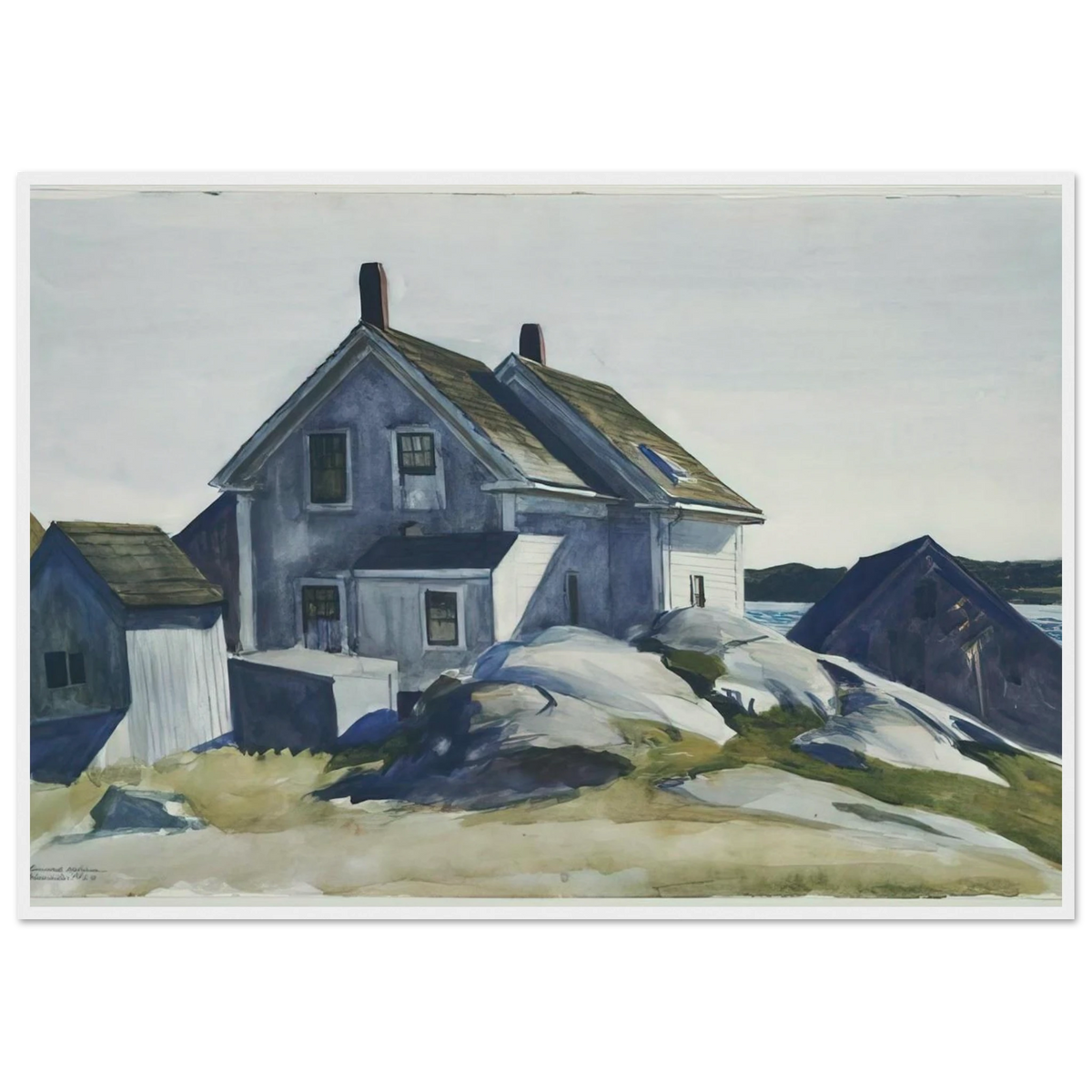 House at the Fort, Gloucester Framed Poster | Edward Hopper Framed Prints Wall Art | Edward Hopper Print