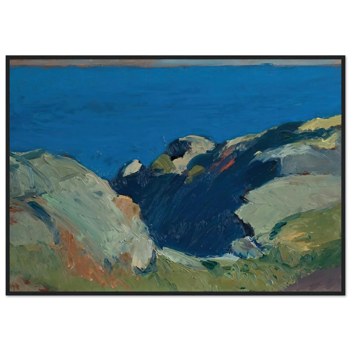 Rocks and Sea Framed Poster | Edward Hopper Framed Prints Wall Art | Edward Hopper Print