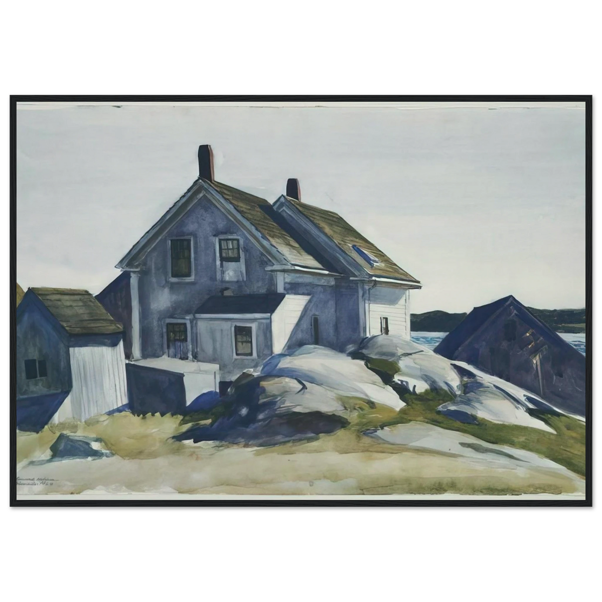 House at the Fort, Gloucester Framed Poster | Edward Hopper Framed Prints Wall Art | Edward Hopper Print