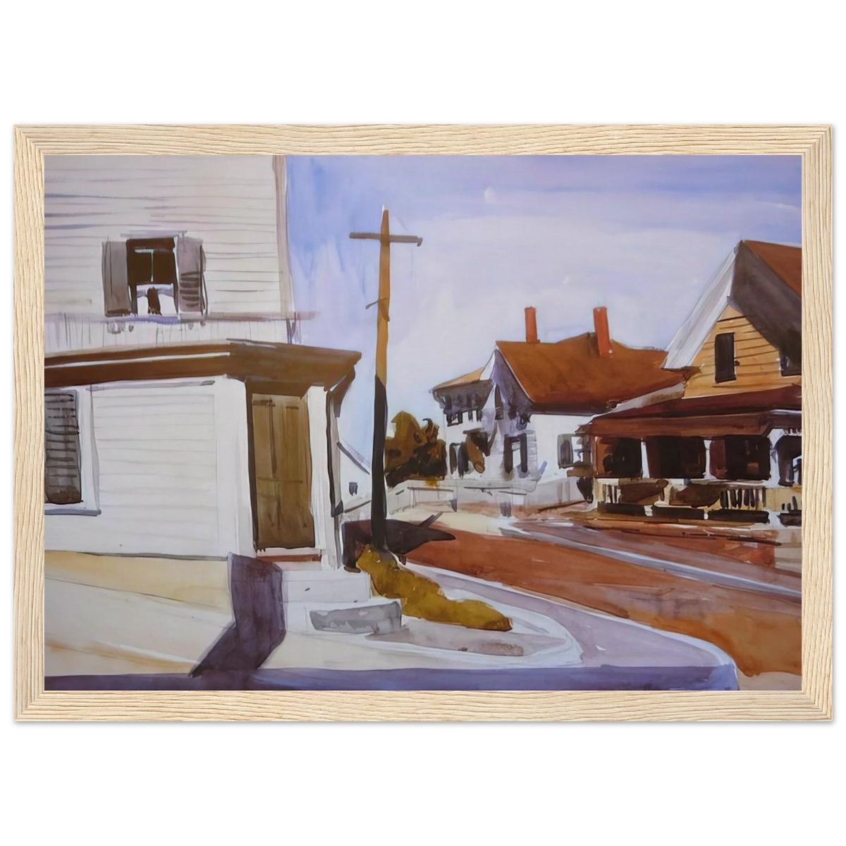 Street Corner Framed Poster | Edward Hopper Framed Prints Wall Art | Edward Hopper Print