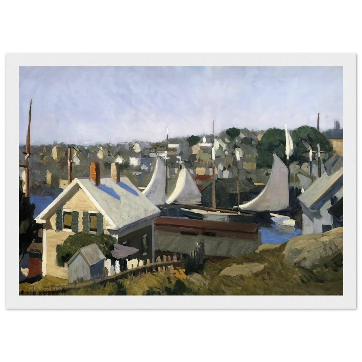Gloucester Harbor Framed Poster | Edward Hopper Framed Prints Wall Art | Edward Hopper Print