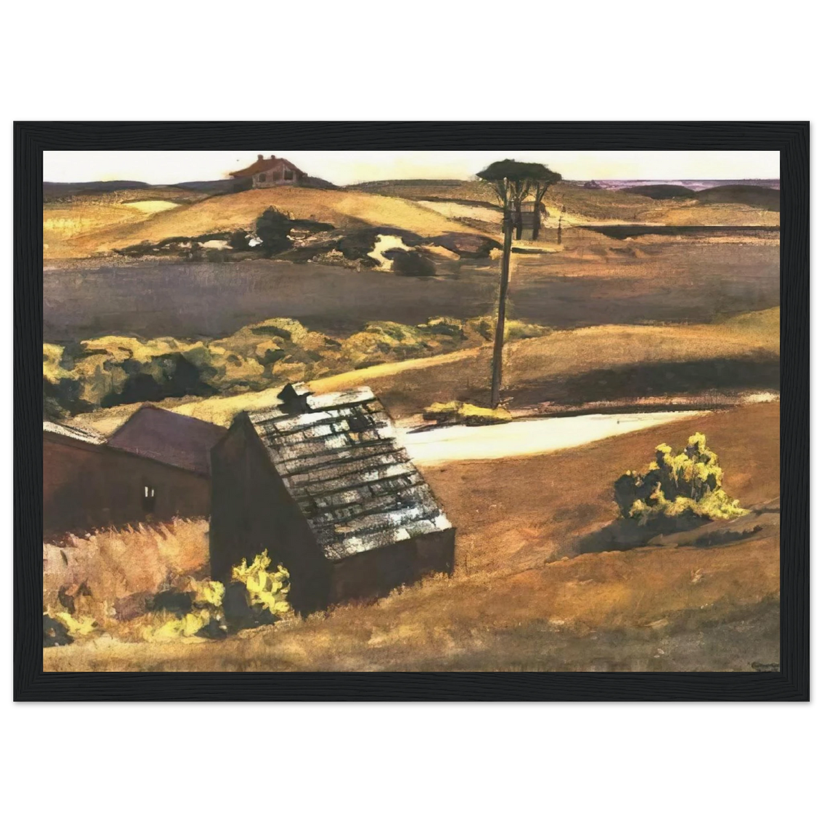 Burly Cobb Hen Coop and Barn Framed Poster | Edward Hopper Framed Prints Wall Art | Edward Hopper Print