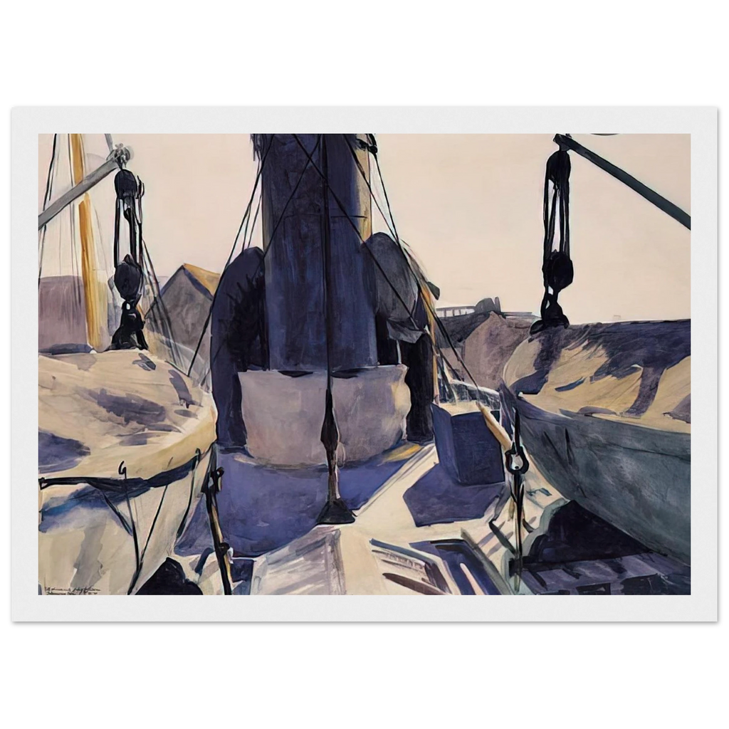 Funnel of Trawler Framed Poster | Edward Hopper Framed Prints Wall Art | Edward Hopper Print