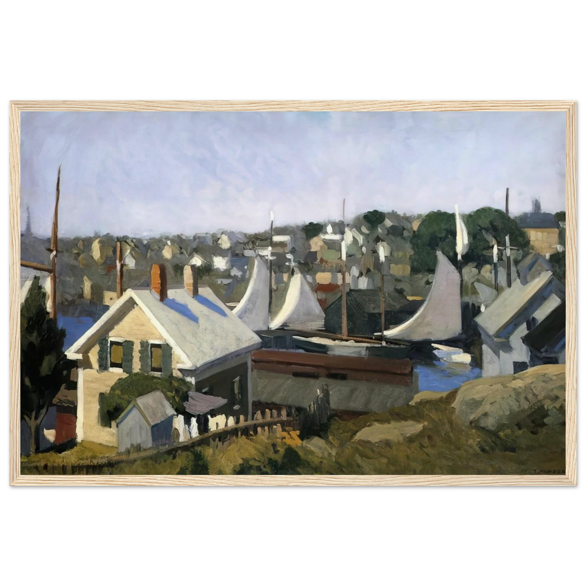 Gloucester Harbor Framed Poster | Edward Hopper Framed Prints Wall Art | Edward Hopper Print