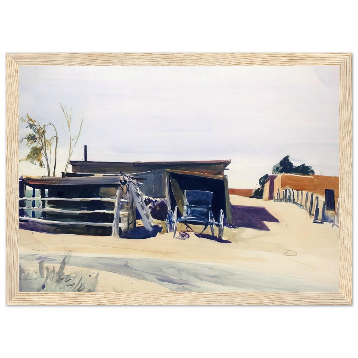 Adobes and Shed, New Mexico Framed Poster | Edward Hopper Framed Prints Wall Art | Edward Hopper Print