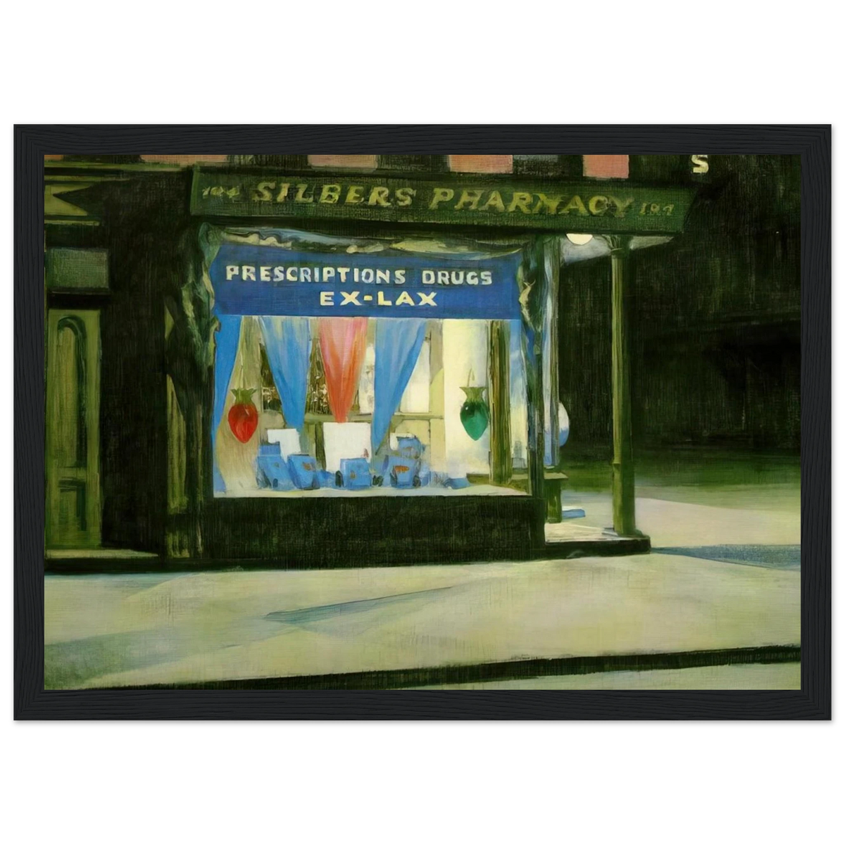 Drug Store Framed Poster | Edward Hopper Framed Prints Wall Art | Edward Hopper Print