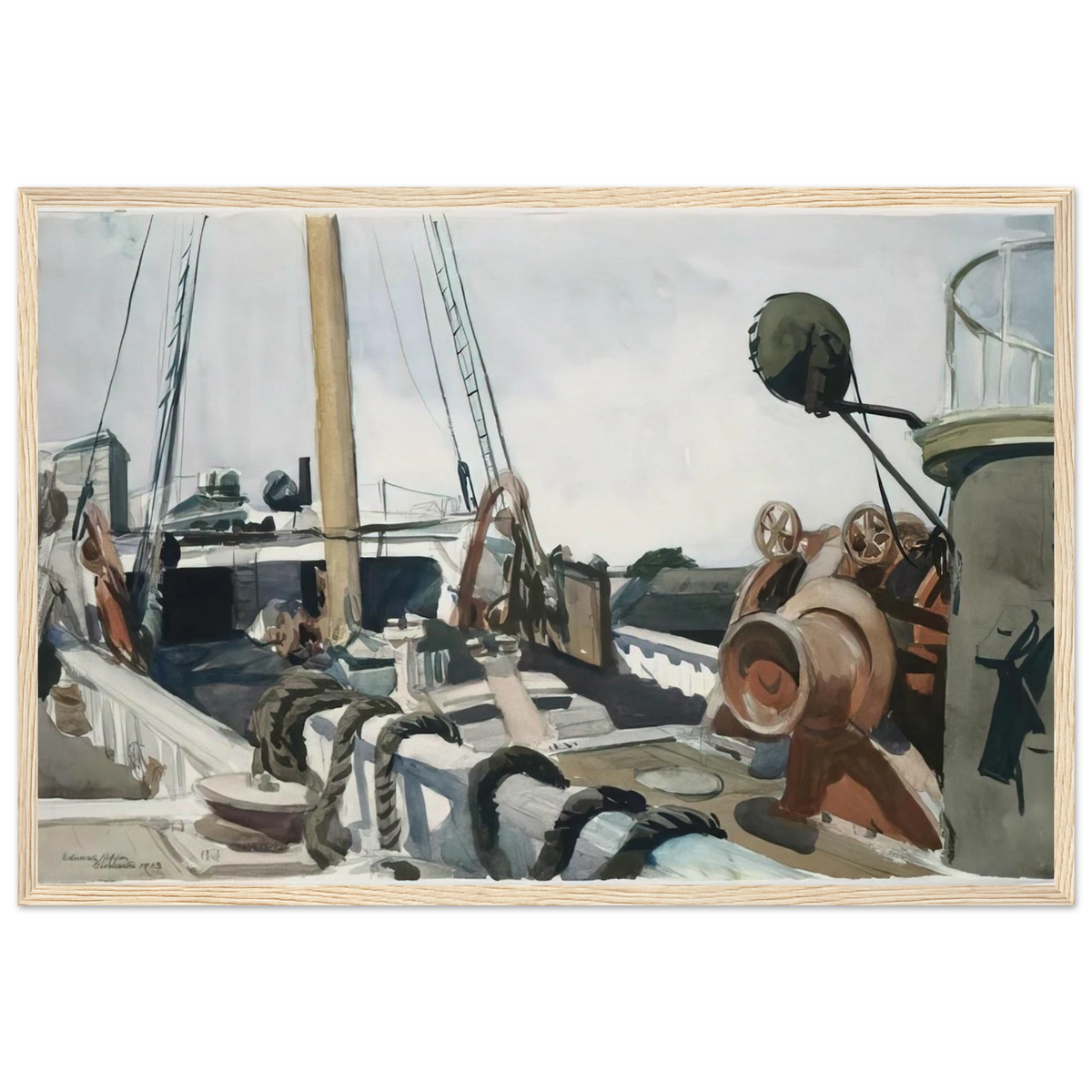 Deck of a Beam Trawler, Gloucester Framed Poster | Edward Hopper Framed Prints Wall Art | Edward Hopper Print